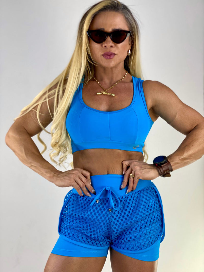 Conjunto Short Duplo Vived Blue Top Jane